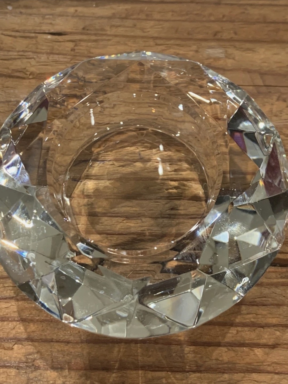 Set Of 4 Crystal Faceted Tealight Holder - Clear